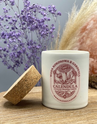 Świeca sojowa zapachowa 125 ml w kamionce z naturalnym korkiem